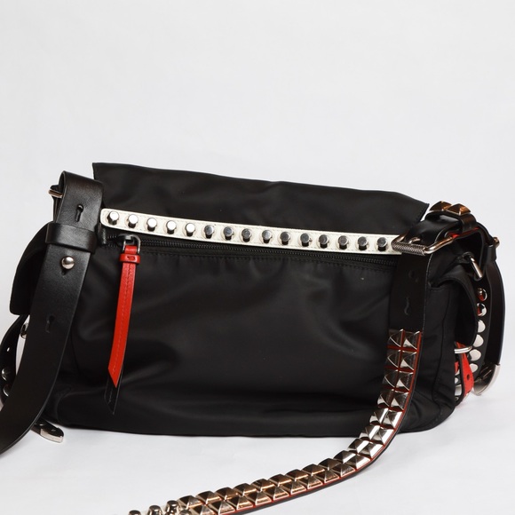 Prada Nylon Studded Messenger Bag - Picture 3 of 9